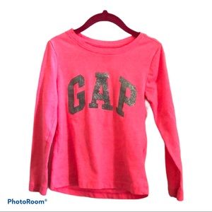 Cute GAP Glitter Long Sleeve‎ Pink Tee Sz XS Y2K